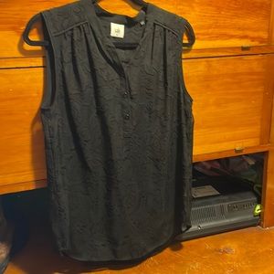 Cabi black sleeveless semi sheer top Medium